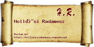 Hollósi Radamesz névjegykártya